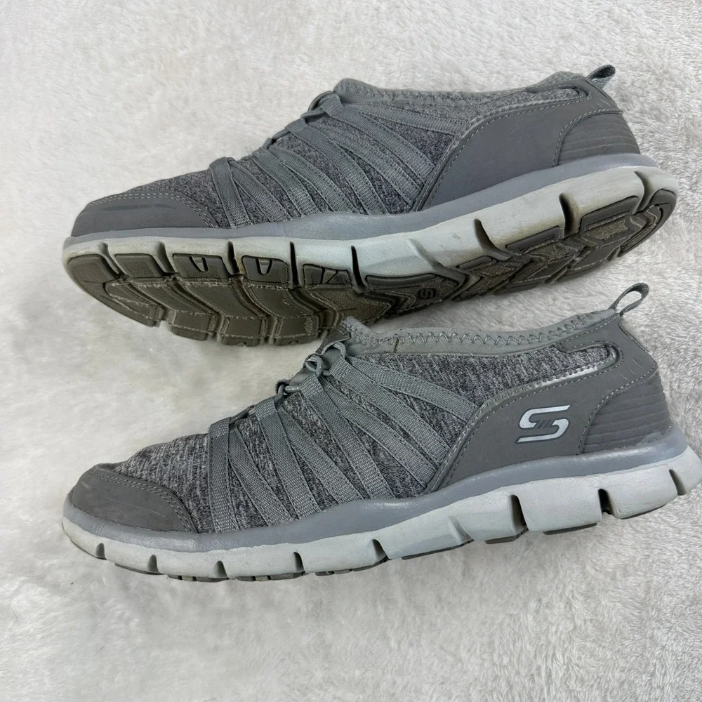 Skechers Gratis Shake It Off Walking Sneakers Shoes Women 8 Gray Casual Comfort